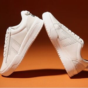 Le Tigre White Leather Tompkins Court Sneakers Size 8